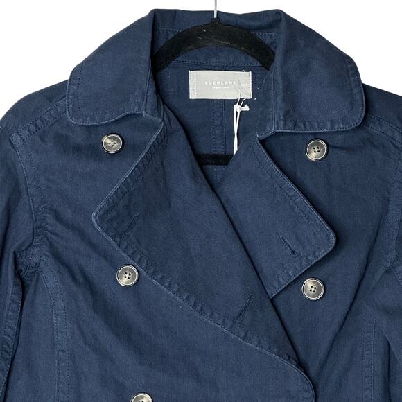 Everlane The Organic Cotton Herringbone Jacket Navy Women XXS NWT Rigid Denim - Picture 8 of 16